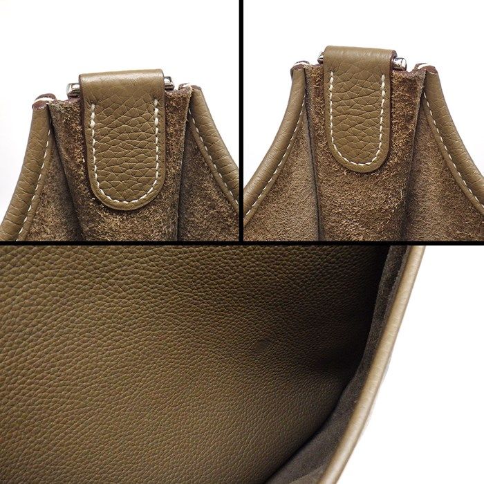 HERMES Evelyne III GM Shoulder Bag - Etoupe with Silver Hardware