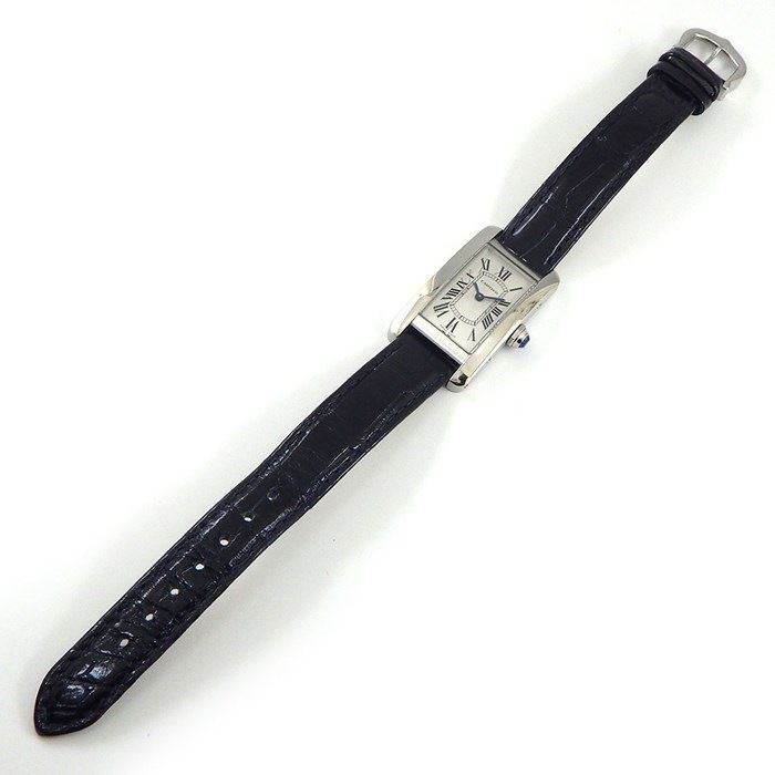Cartier Tank Américaine SM WSTA0043 - Exquisite Silver Dial & Black Crocodile Strap