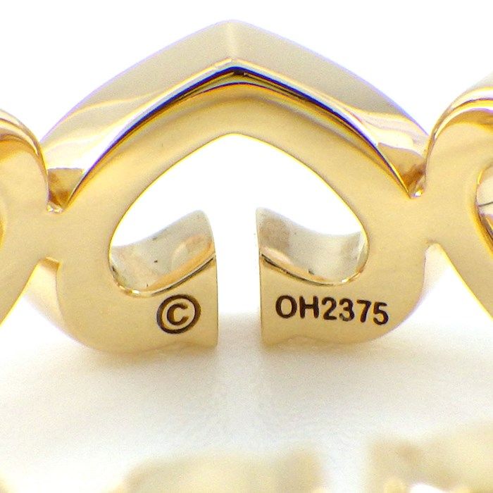 Cartier C Heart Ring with Diamonds in 18K Yellow Gold - Size 9