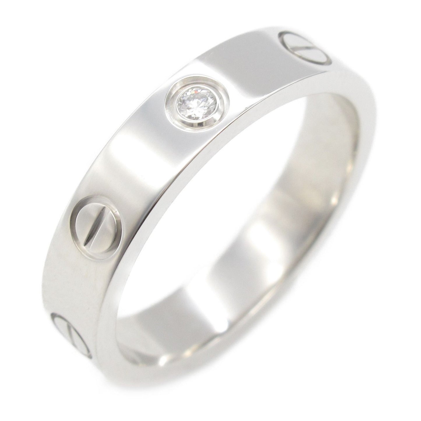 CARTIER Mini Love Ring in 18K White Gold with Diamonds