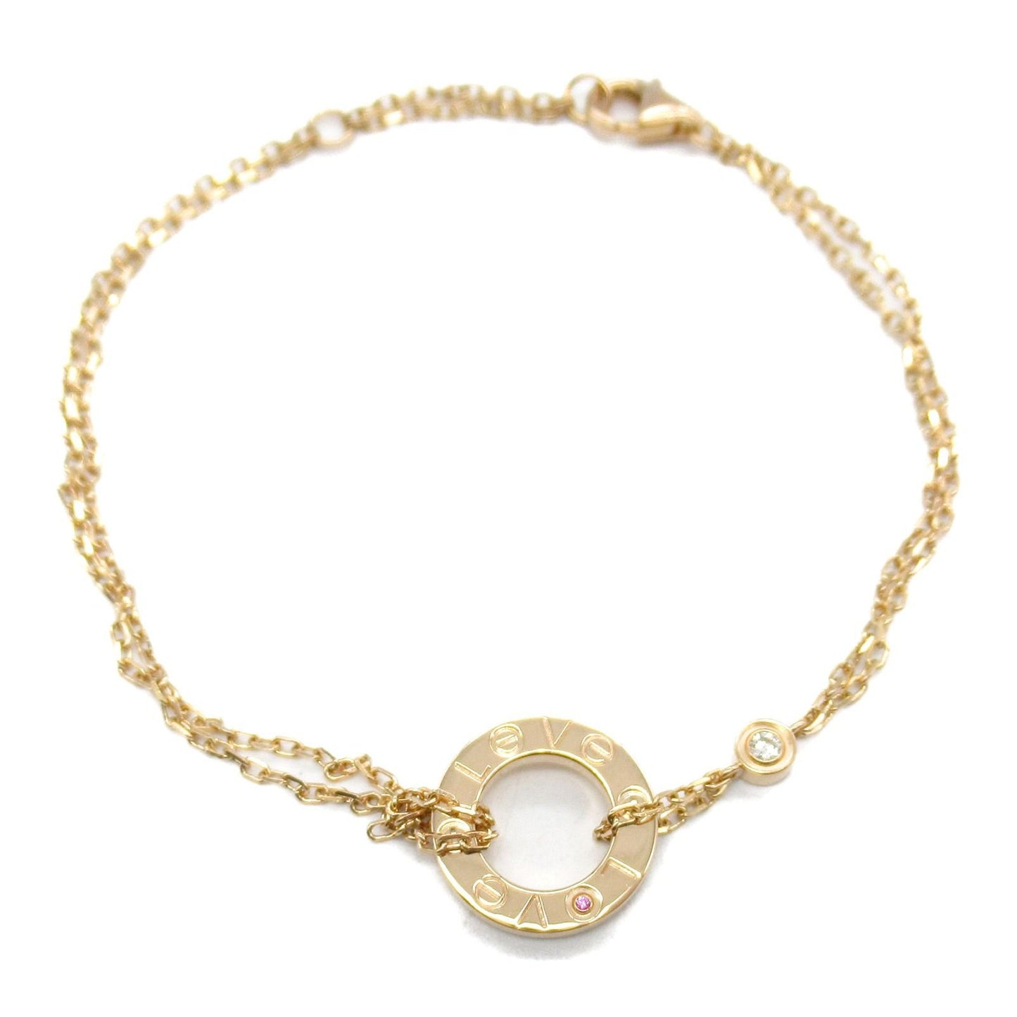 Cartier Love Circle Bracelet with Diamonds & Pink Sapphires