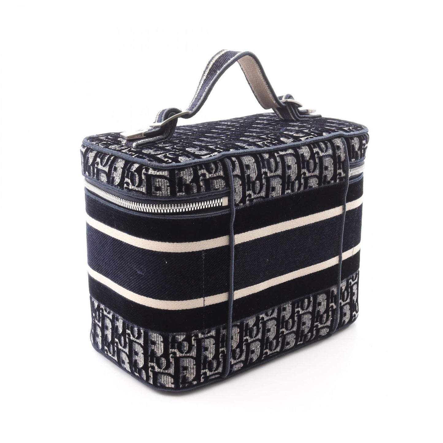 Dior DIORTRAVEL Vanity Bag in Navy Oblique Fabric - Exquisite Craftsmanship