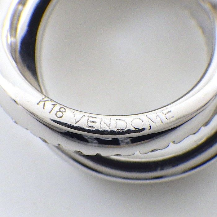VENDOME Double Circle Diamond Necklace in K18 White Gold