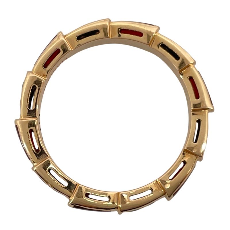BVLGARI Serpenti Viper Ring in 18K Pink Gold with Carnelian & Diamonds