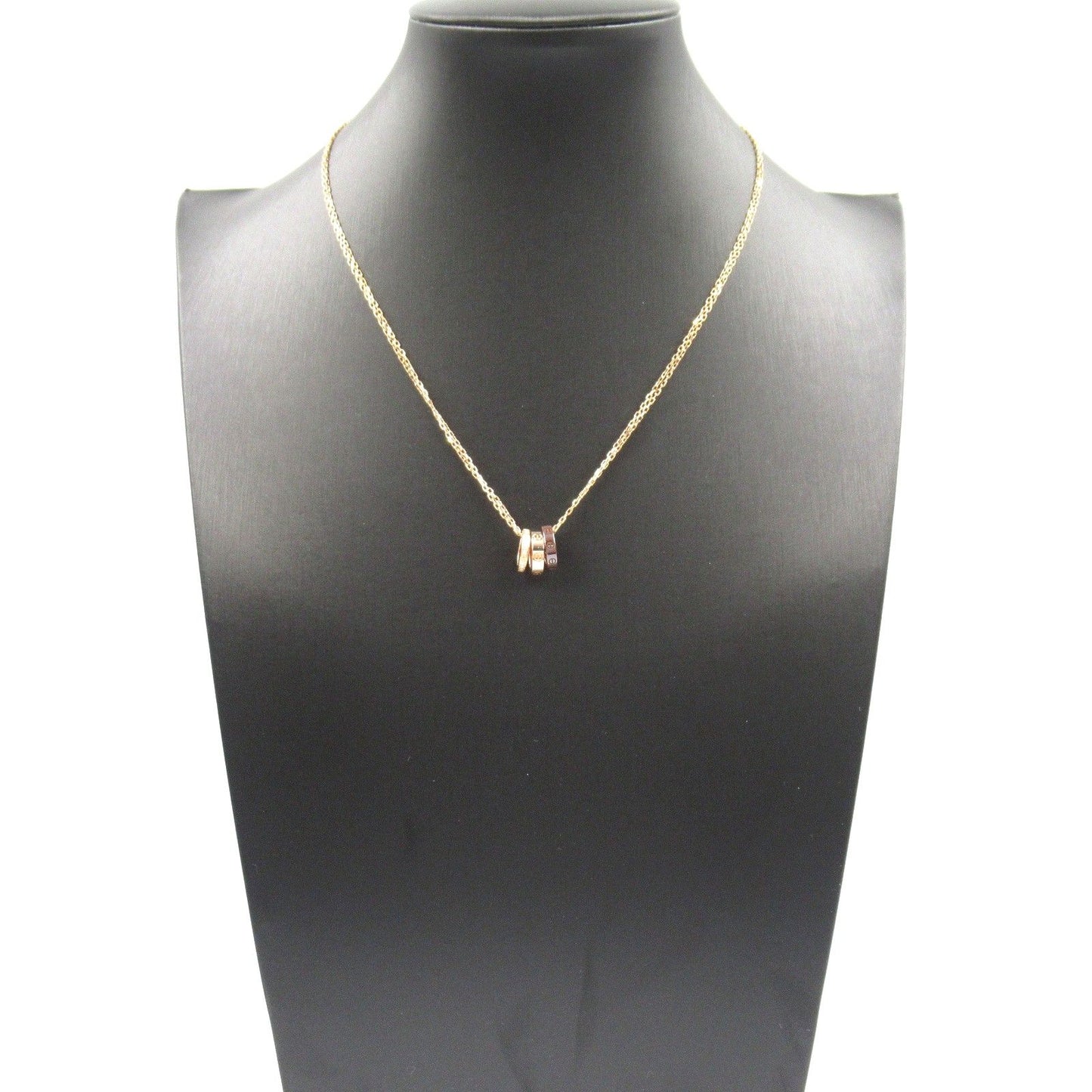 Cartier Love Series Diamond Hoop Necklace in Pink Gold & Ceramic