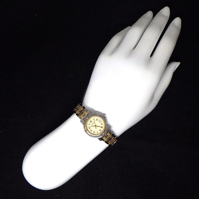 HERMES Clipper CL4.220 Quartz Watch with Ivory Dial - Exquisite Craftsmanship