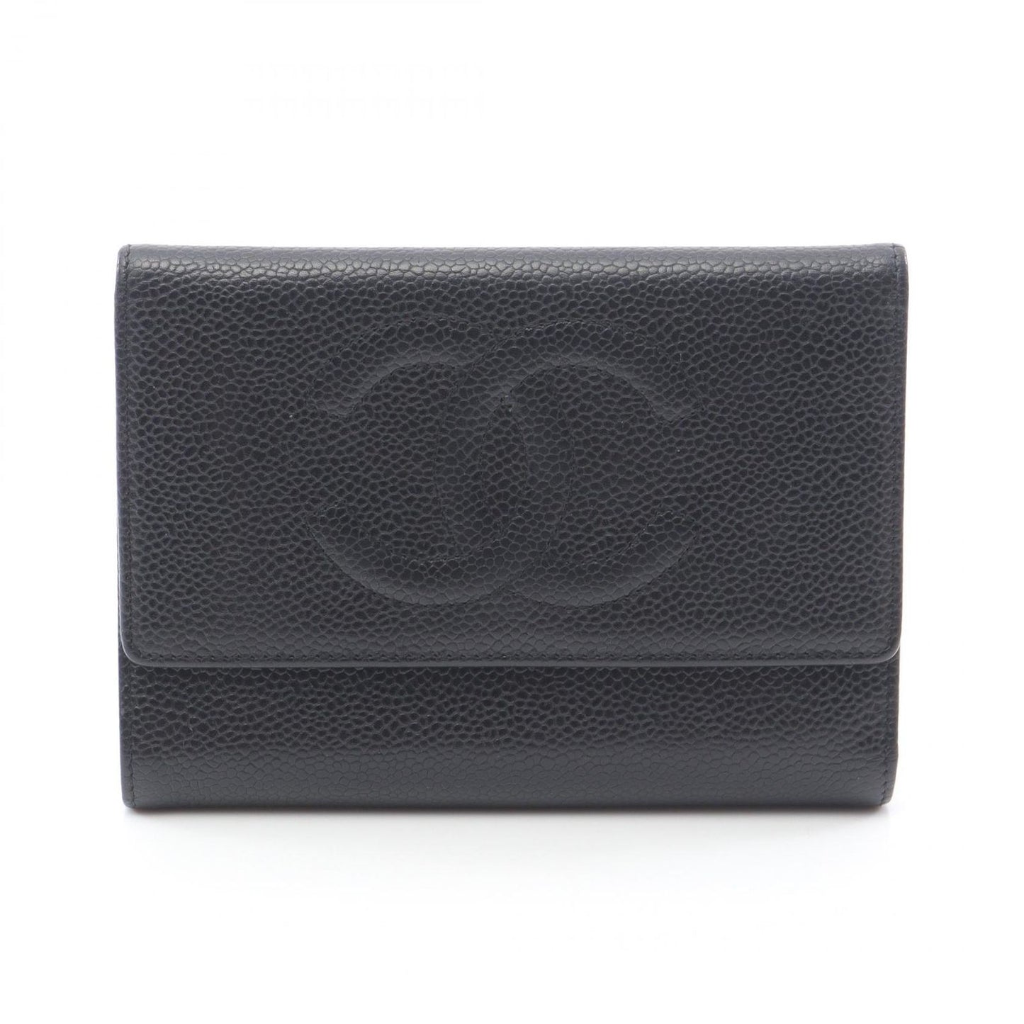 CHANEL Coco Mark Black Leather Tri-Fold Wallet - Exquisite Craftsmanship