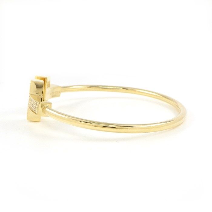 Tiffany & Co. T Wire Wide Diamond Bangle 0.67ct K18YG