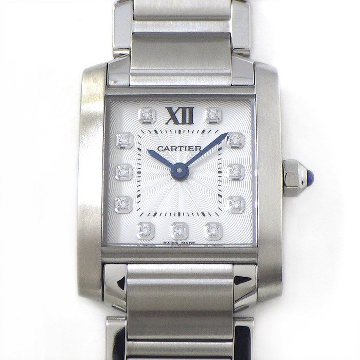 Cartier Tank Française SM WE110006 - Diamond Index, Silver Dial