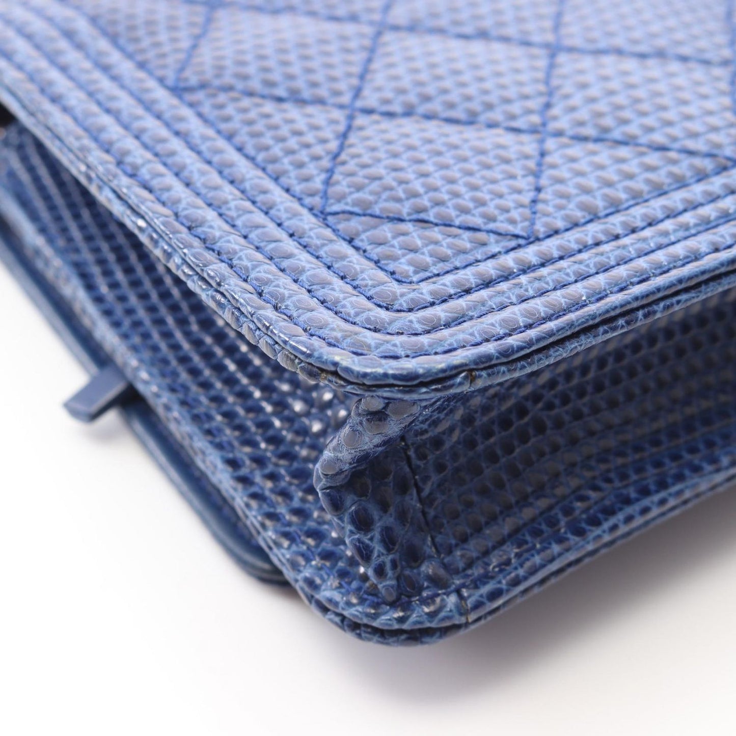 CHANEL Boy Chanel Exotic Leather Shoulder Bag in Blue