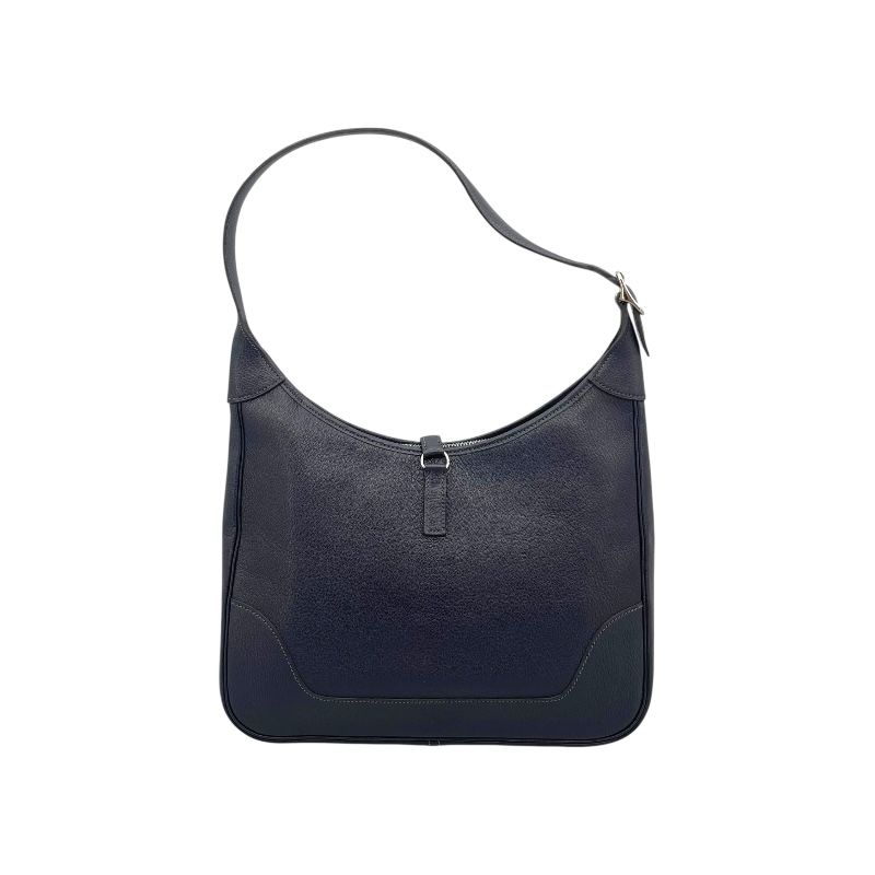 HERMES Trim 31 Indigo Blue Chevre Leather Shoulder Bag