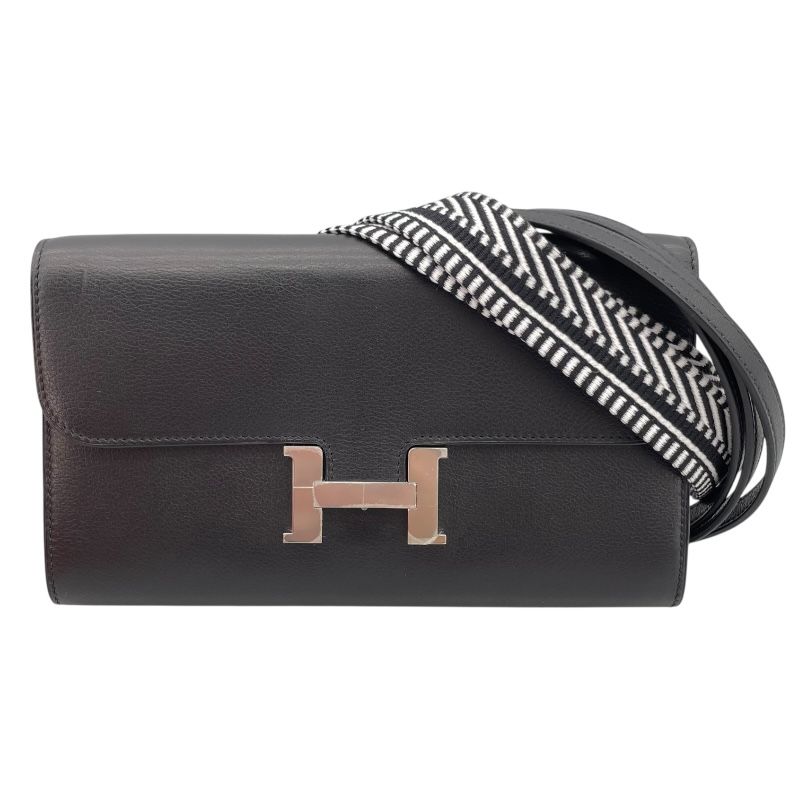 HERMES Constance To Go Black Epsom Leather Shoulder Bag