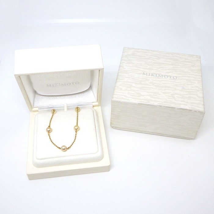 MIKIMOTO 7-Point Pearl Station Necklace in K18 Yellow Gold