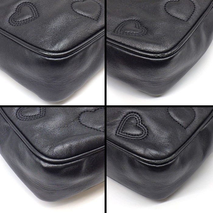 YSL Lou Camera Bag Heart in Black & Red Calfskin Leather