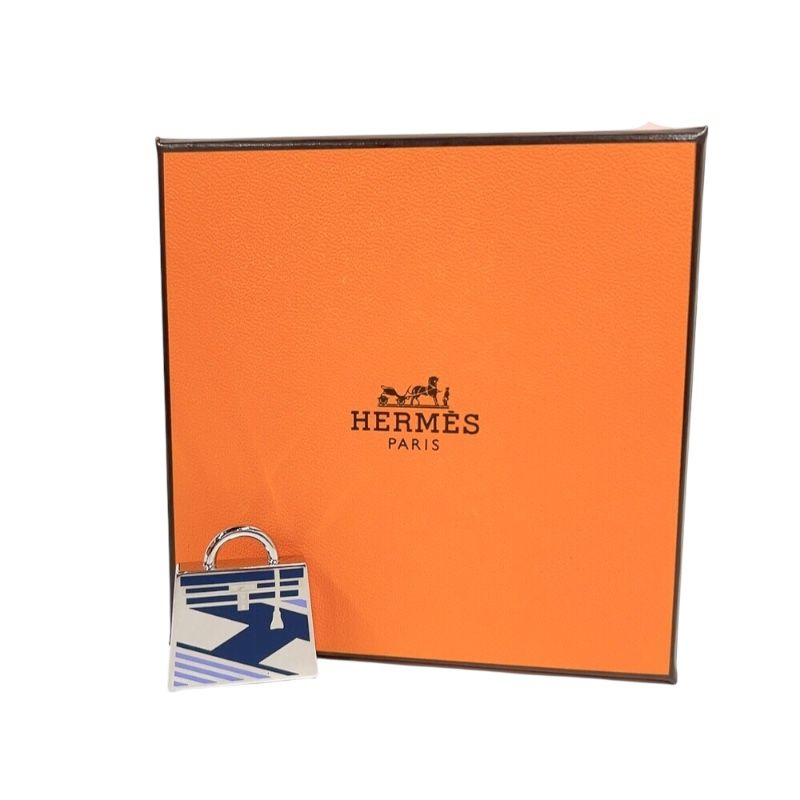 HERMES Curiosité Kelly Charm - Blue & Silver Unisex Accessory