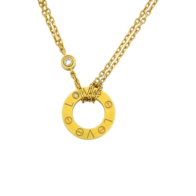 Cartier Love Circle Necklace in 18K Yellow Gold with Diamonds