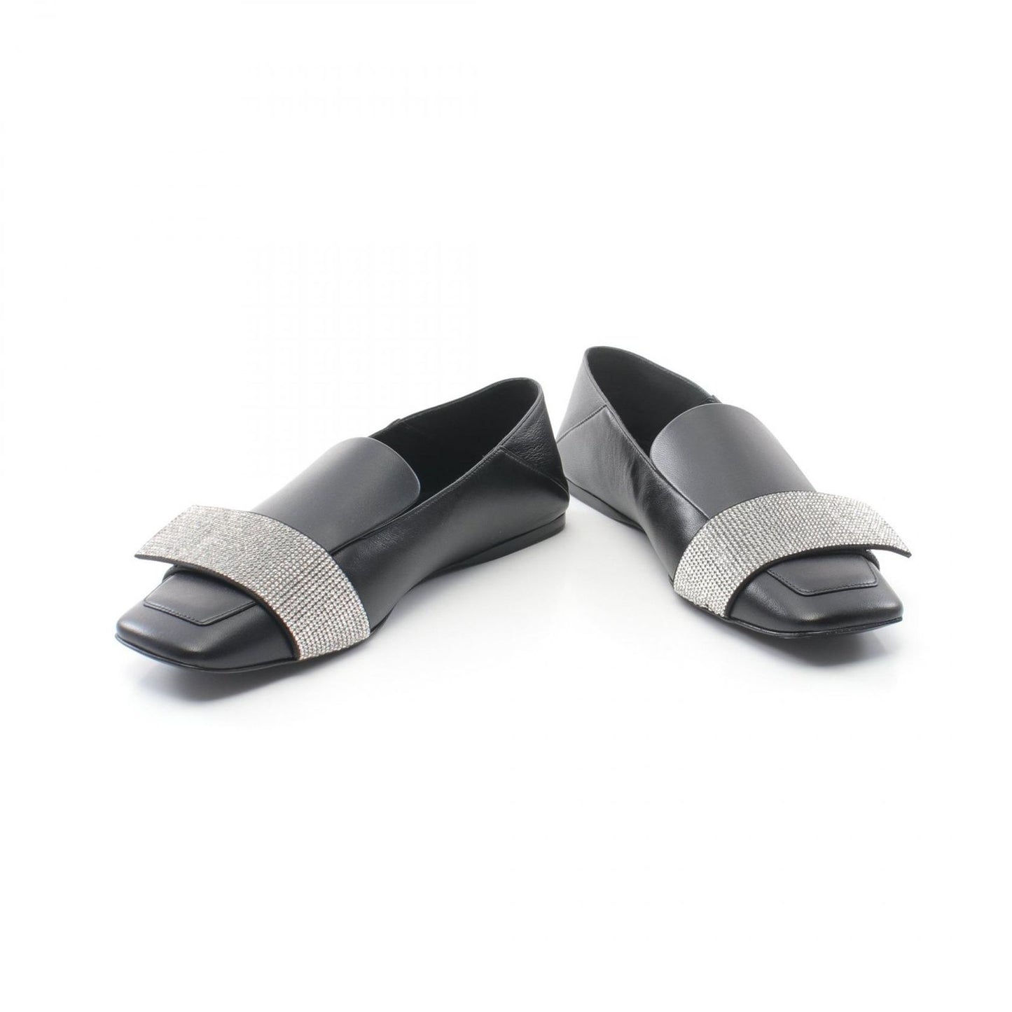 Sergio Rossi SR1 Black Leather Flats - Timeless Elegance