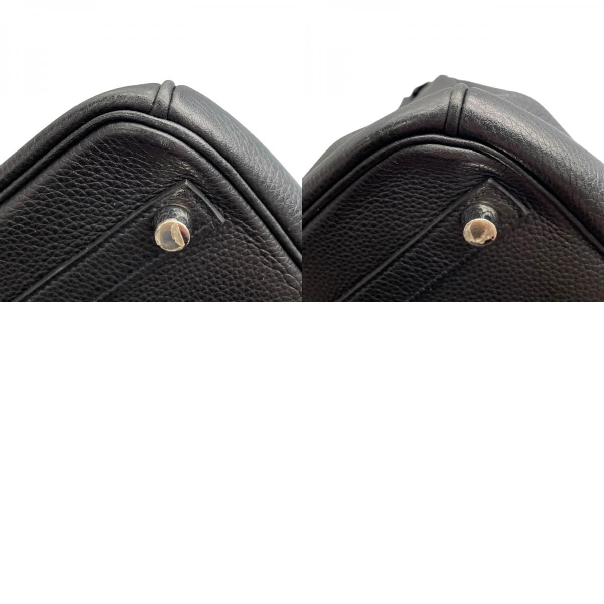 HERMES Birkin 30 Black Togo Leather Handbag with Silver Hardware