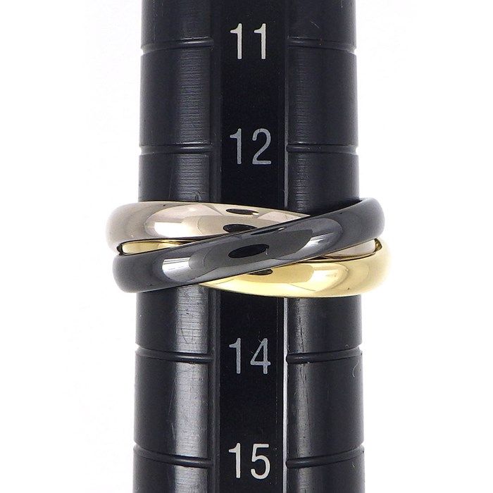 Cartier Trinity Ring in Black Ceramic & K18 Gold - Size 13