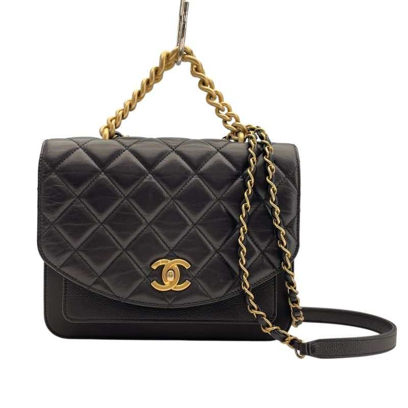 CHANEL Chain Shoulder Bag AS0785 - Black & Gold - Luxurious Lambskin