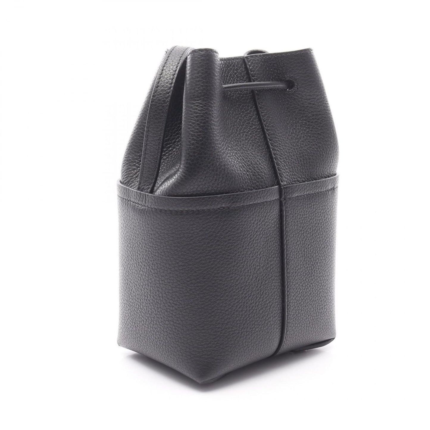 Salvatore Ferragamo Gancini Shoulder Bag in Black Leather