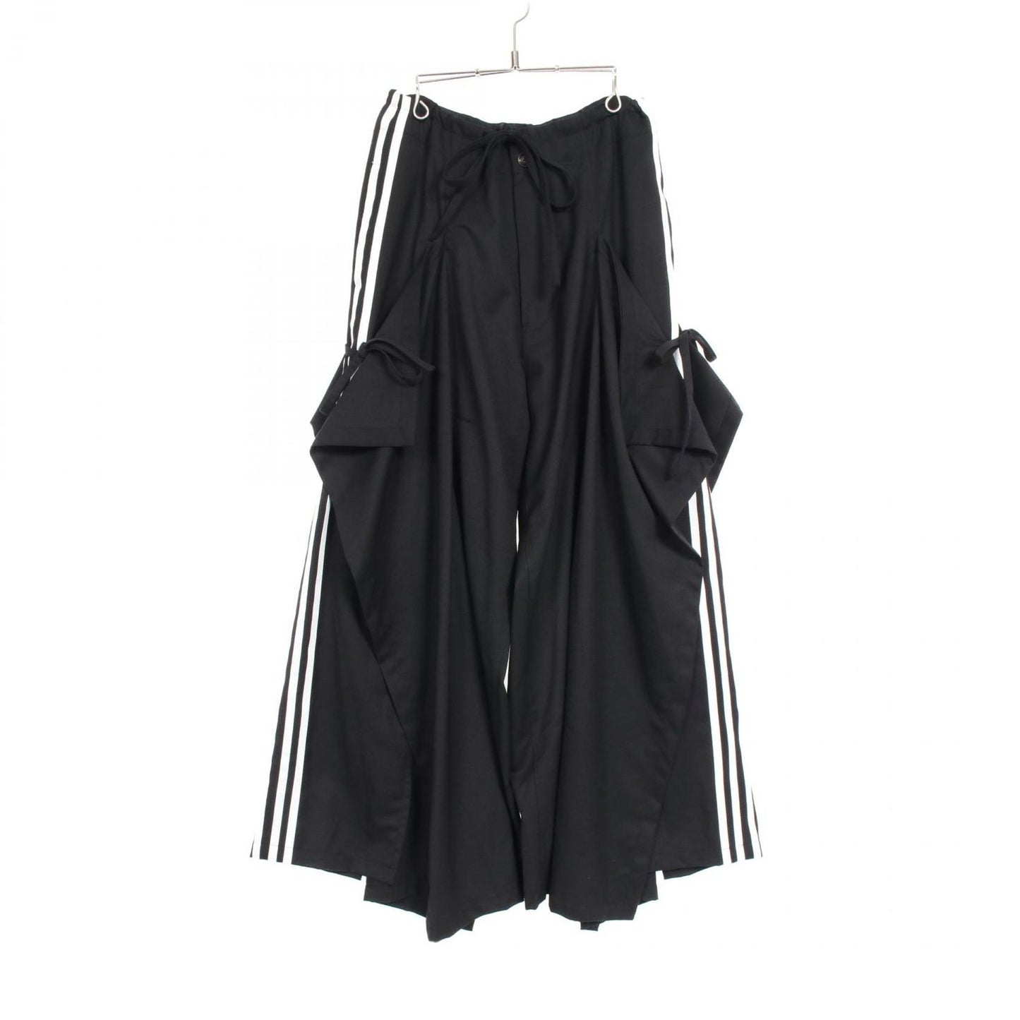Y-3 Refined Woven Wide Leg Pants - Black Wool Elegance