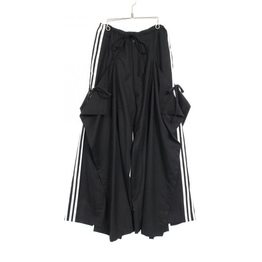 Y-3 Refined Woven Wide Leg Pants - Black Wool Elegance
