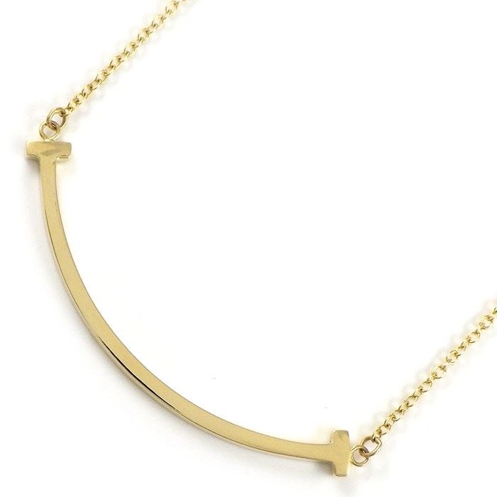 Tiffany & Co. T Smile Small Necklace in K18 Yellow Gold