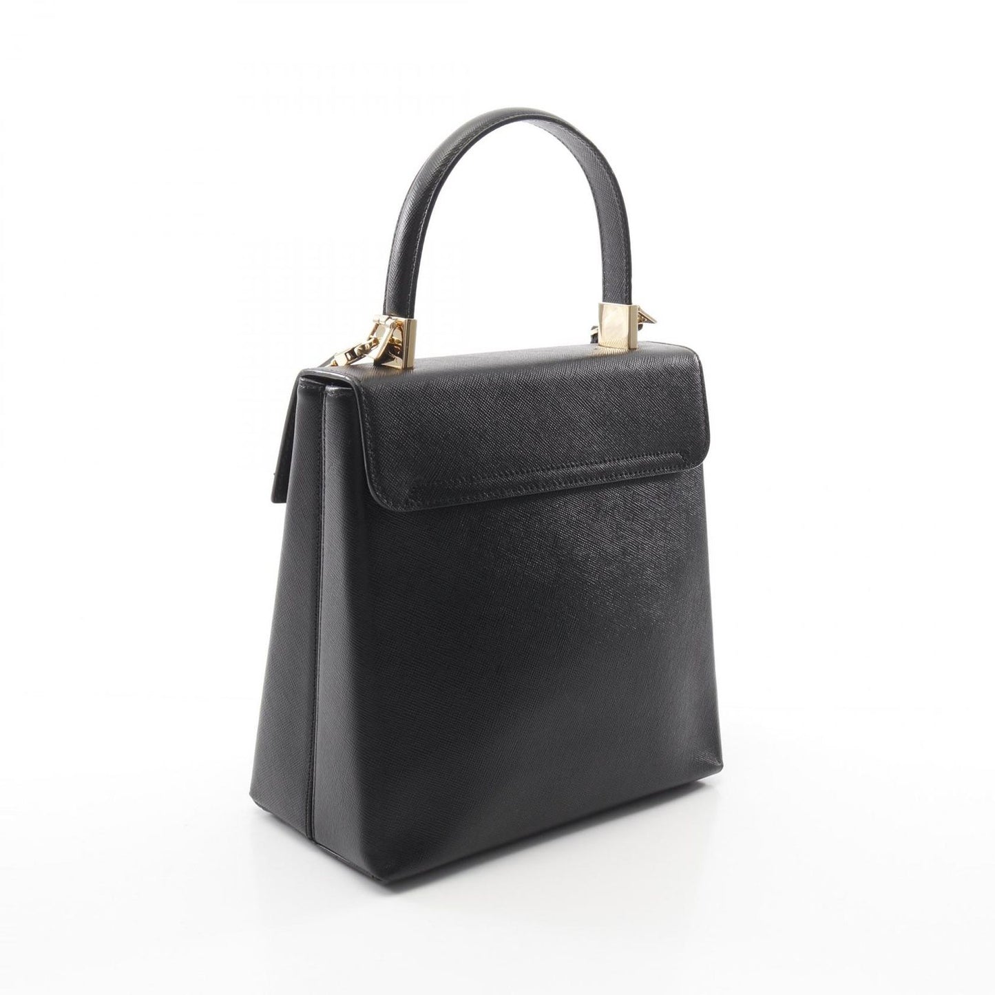 Salvatore Ferragamo Gancini Handbag in Black Leather - Timeless Elegance