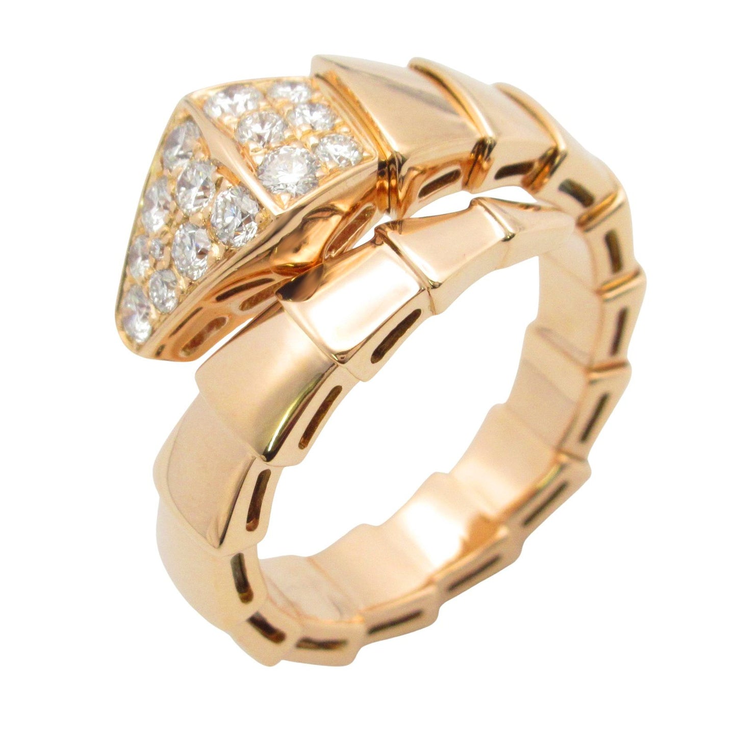 BVLGARI Serpenti L Diamond Ring in 18K Pink Gold