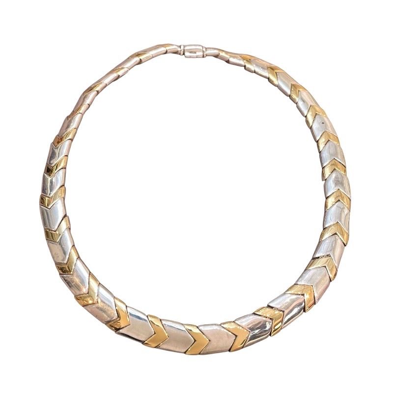 Tiffany & Co. 750YG/SV925 Combination Choker Necklace