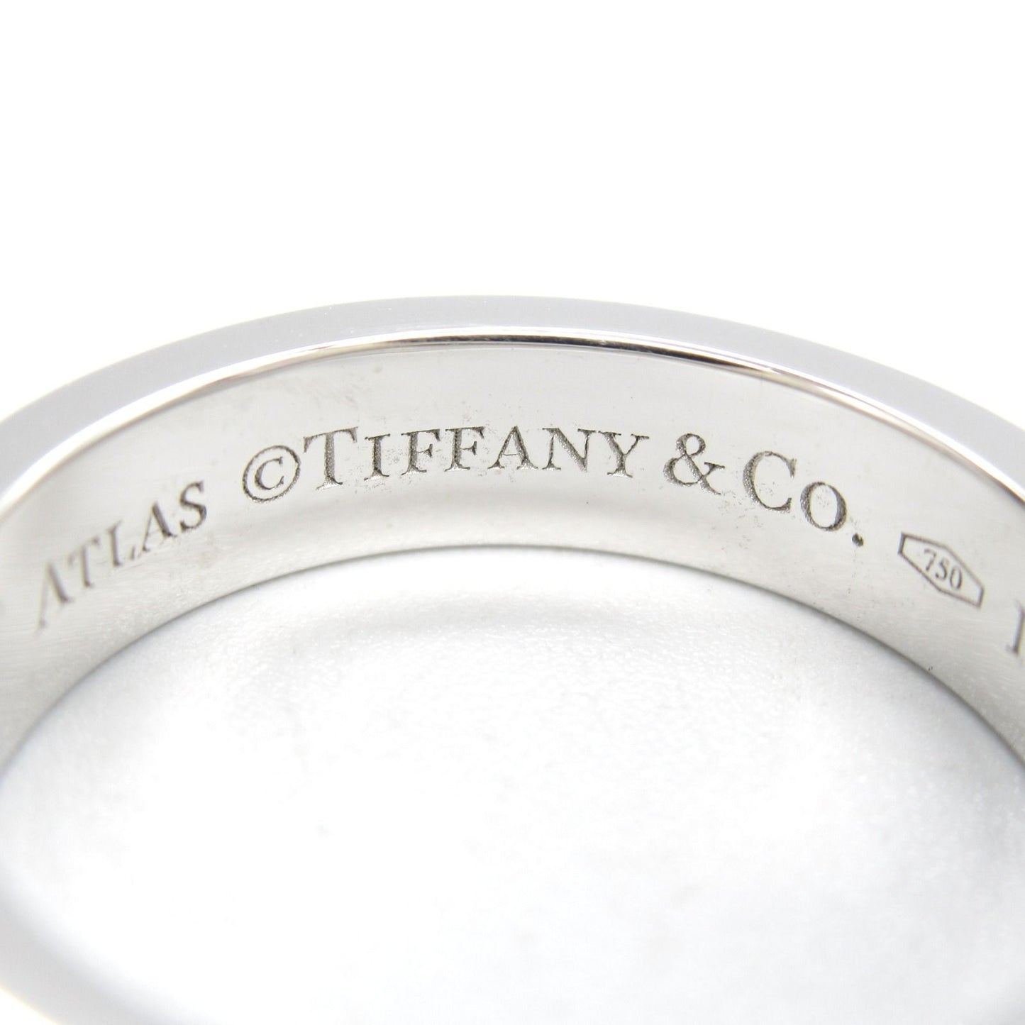 TIFFANY & CO Atlas Diamond Ring in 18K White Gold - Size 8.5