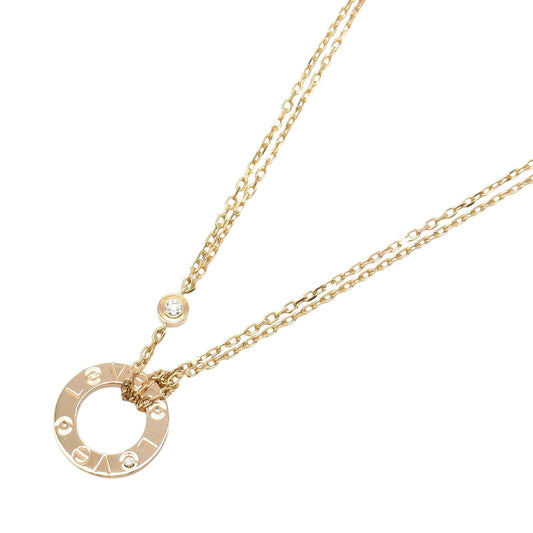 CARTIER Love Circle Necklace in 18K Pink Gold with Diamonds