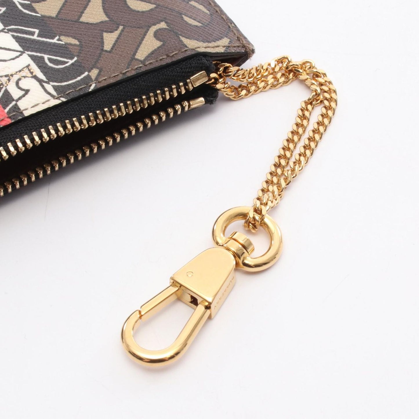 BURBERRY TB Monogram Coin Case - Exquisite Brown PVC Canvas