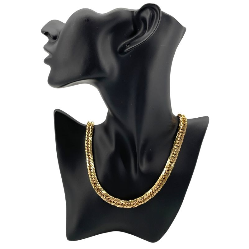 Exquisite 12-Faceted Triple Kihé Necklace in K18 Gold