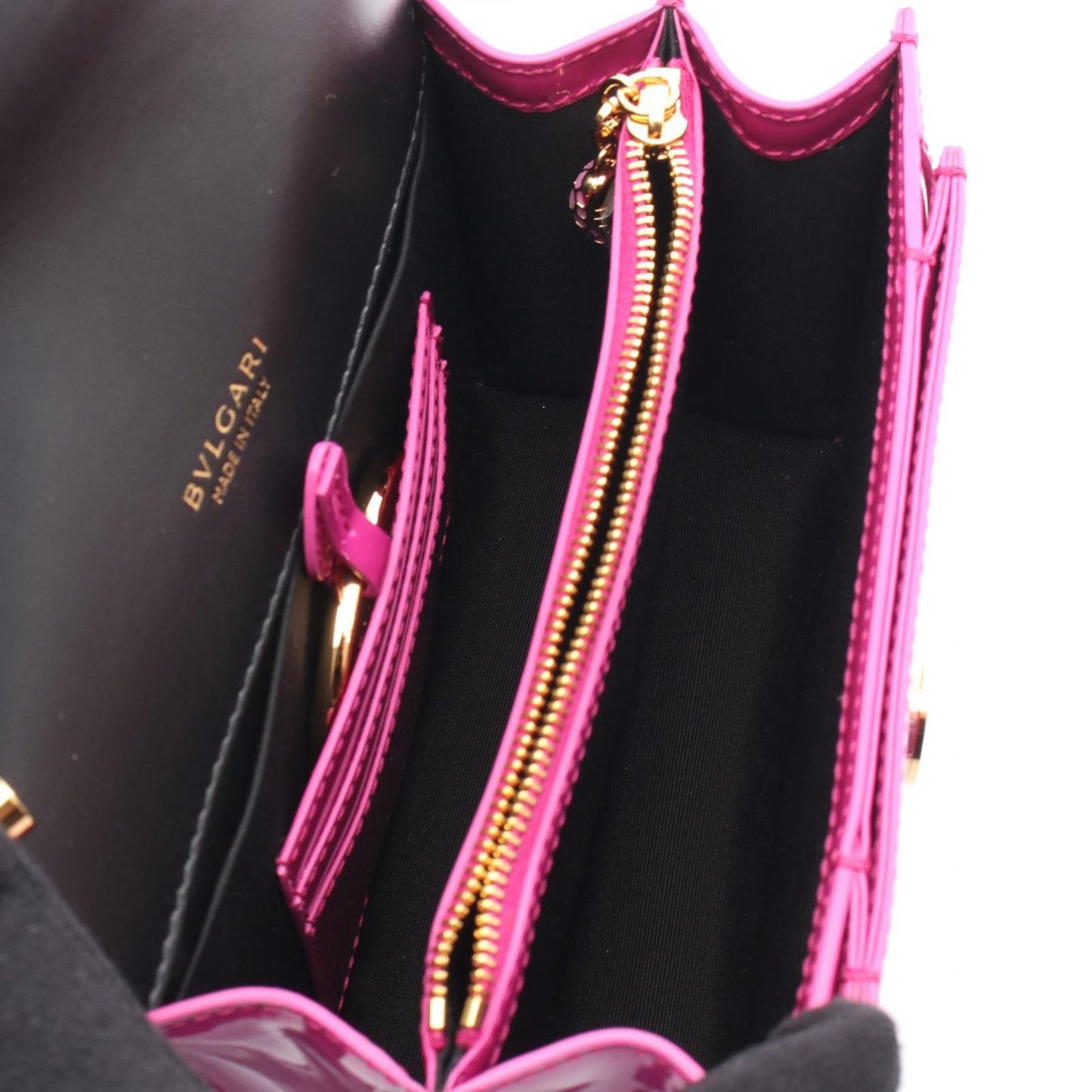 BVLGARI Serpenti Forever Pink Purple Patent Leather Shoulder Bag