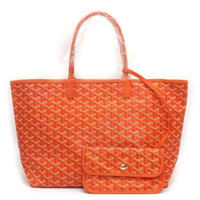 Goyard Saint Louis PM Tote Bag in Orange Goyardine Canvas