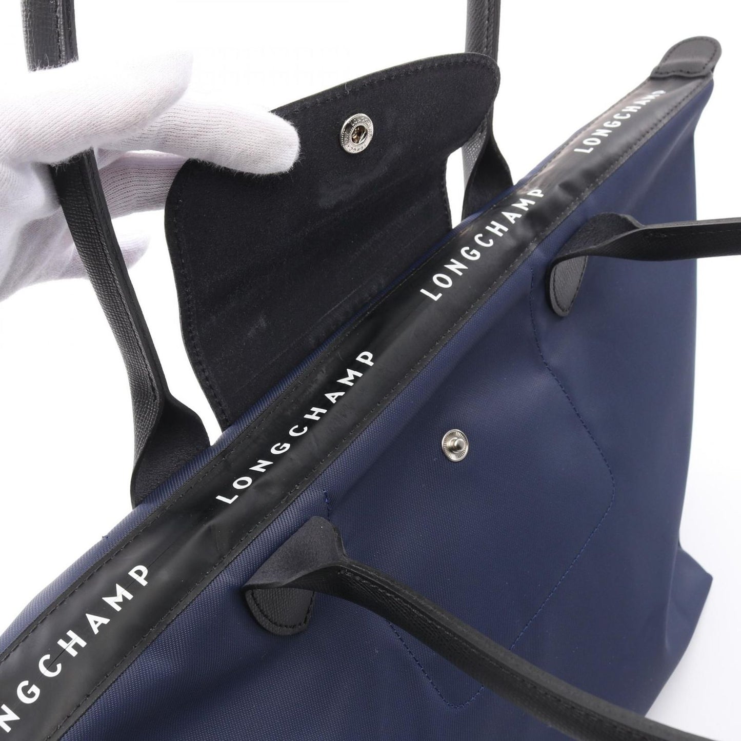 Longchamp Le Pliage Energy L Tote Bag - Navy Canvas & Leather
