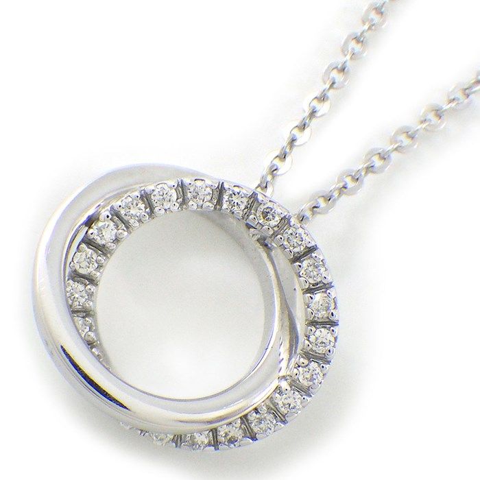 VENDOME Double Circle Diamond Necklace in K18 White Gold