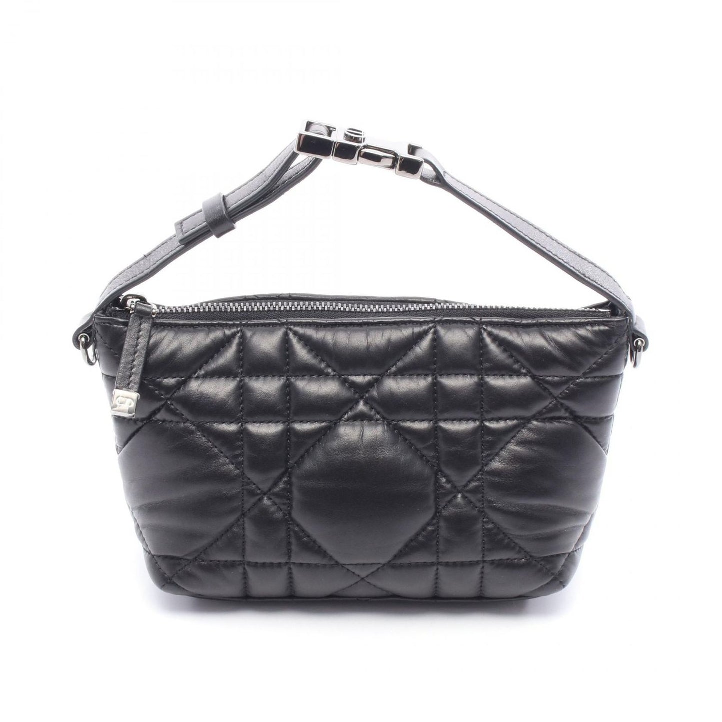 Dior DIORTRAVEL Small Nomad Pouch in Black Cannage Leather