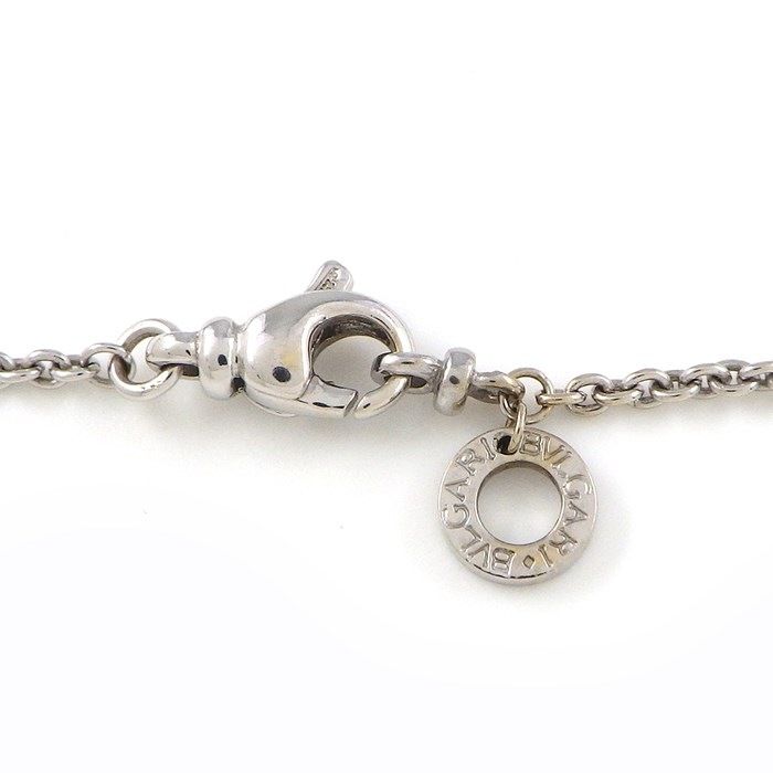 BVLGARI Latin Cross Pave Diamond Necklace in K18 White Gold