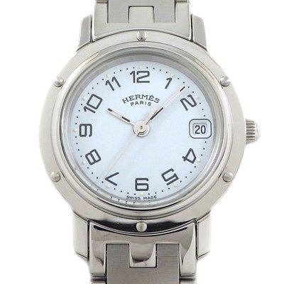 HERMES Clipper CL4.210 White Dial Quartz Watch - Timeless Elegance