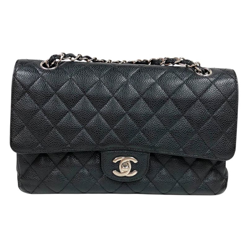 CHANEL Matelassé 25 Black Caviar Leather Shoulder Bag