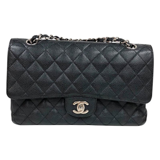 CHANEL Matelassé 25 Black Caviar Leather Shoulder Bag
