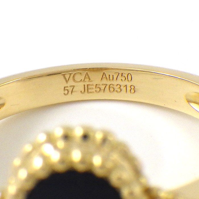Van Cleef & Arpels Vintage Alhambra Onyx & Diamond Ring