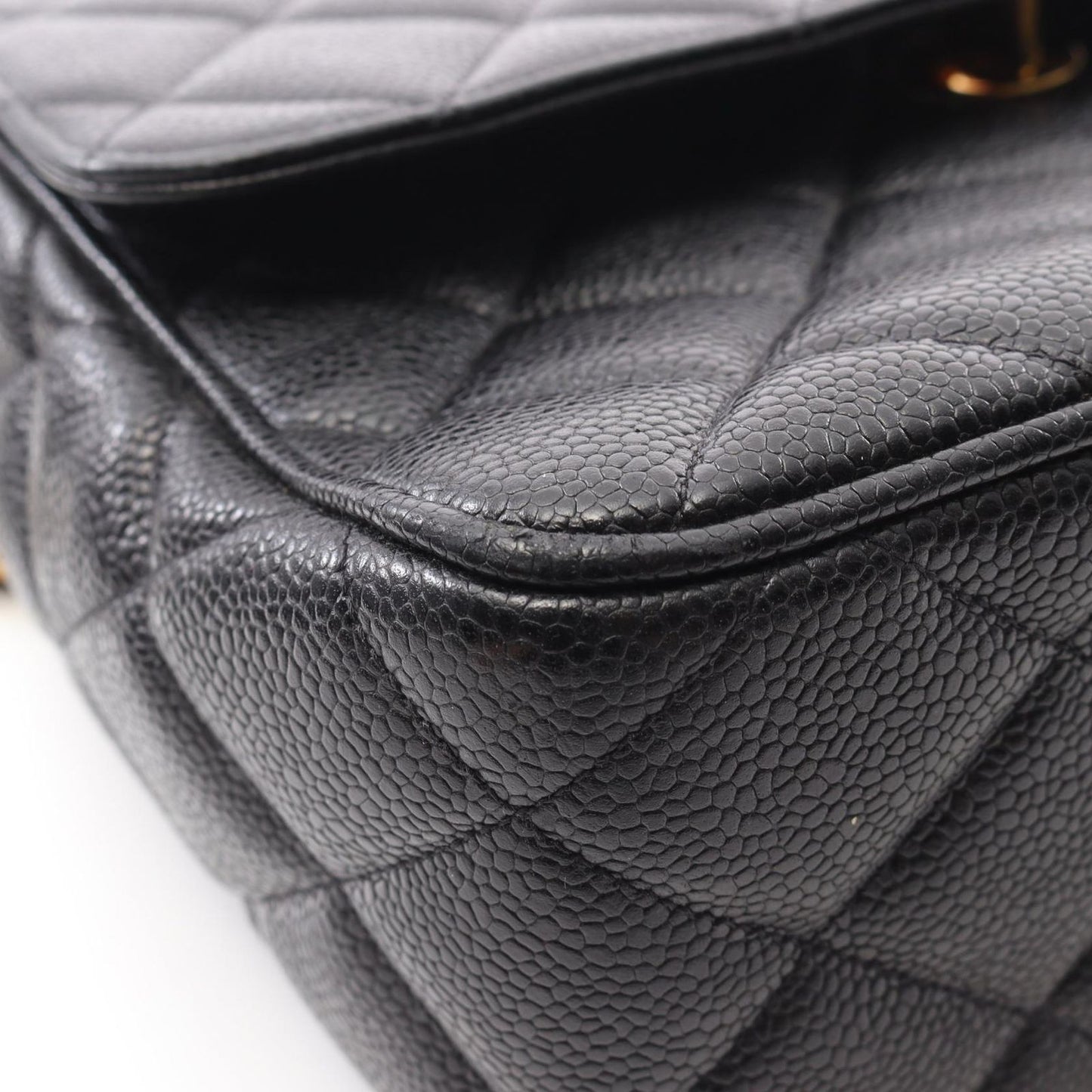 CHANEL Matelassé Single Flap Shoulder Bag in Black Leather
