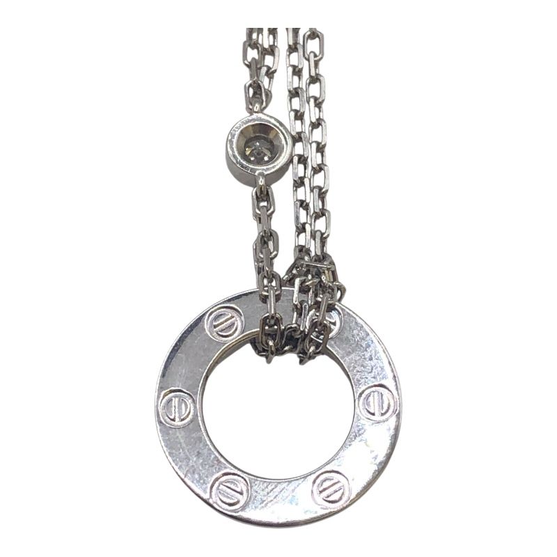 Cartier Love Circle Necklace with 2 Diamonds in 750WG