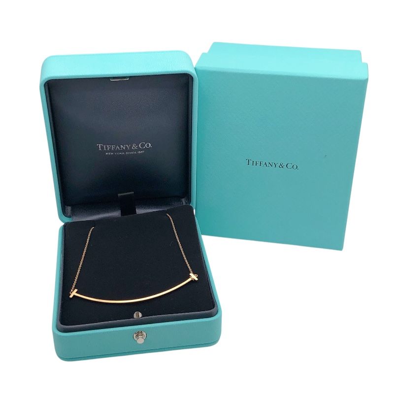 Tiffany & Co. T Smile Necklace in K18 Pink Gold - Exquisite Elegance
