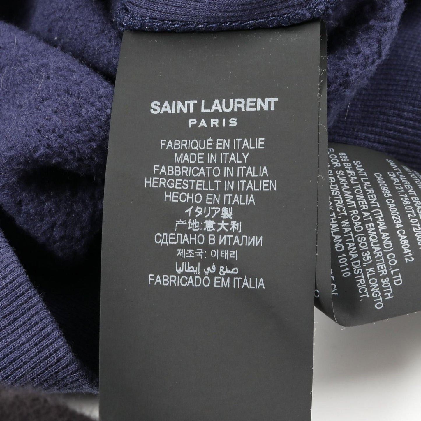 SAINT LAURENT PARIS Navy Cotton Sweatshirt - Exclusive Luxury