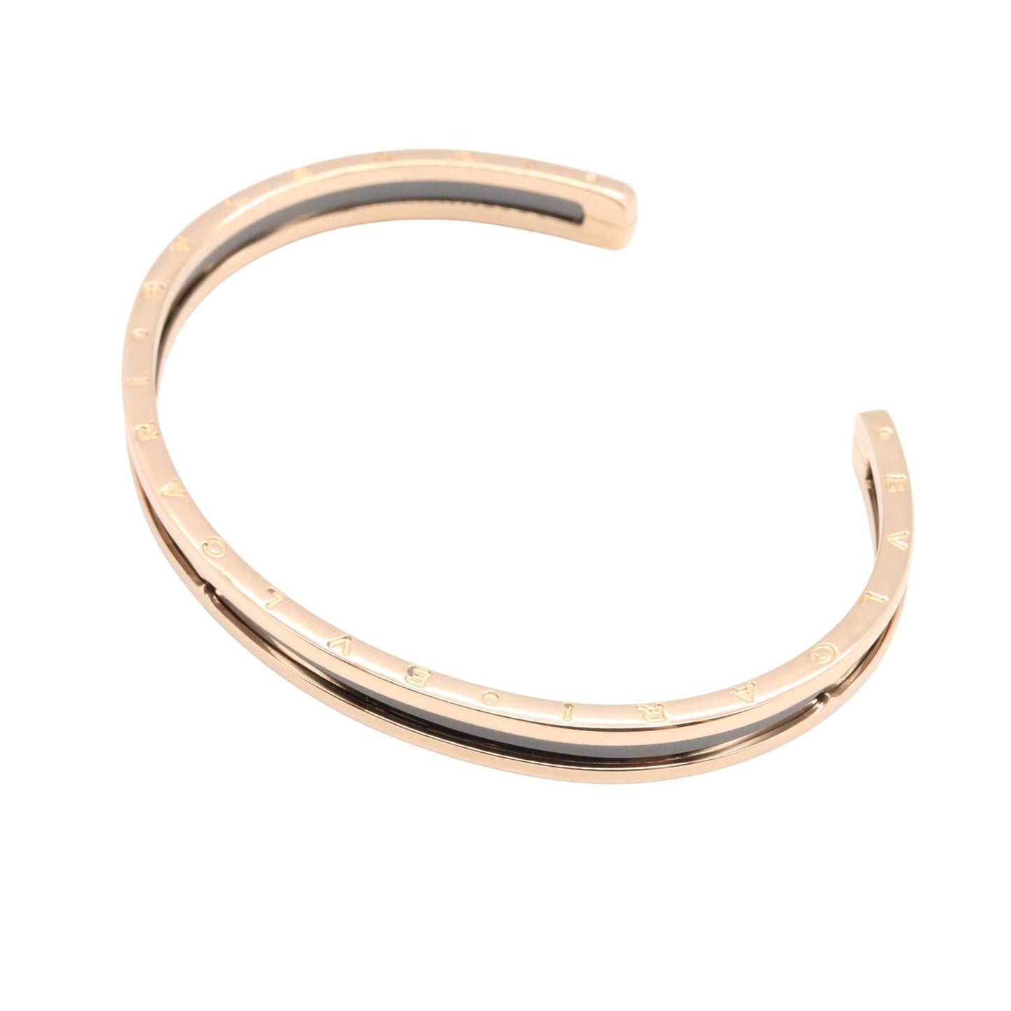 BVLGARI B-zero1 Open Bangle in K18PG and Ceramic - 17.5cm
